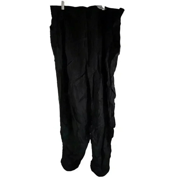 Lane Bryant Womens Pants Black High Rise Elastic Waist Pull On Pocket Pleated 28 - Picture 1 of 10